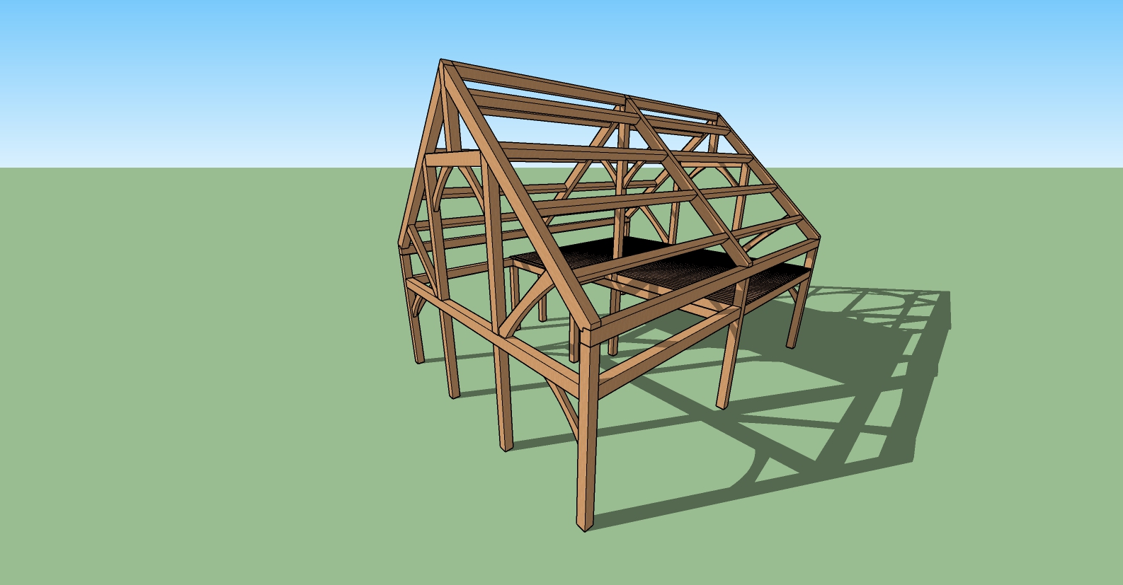 A 3 d image of the structure in progress.
